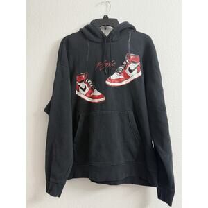 Nike Air Jordan 1 Flight Chicago Print Hoodie Men’s Size XL Black Red White